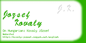jozsef kovaly business card